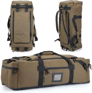 105l Large Duffel Bag For Travel, Gym & Sports - Water Repellent Polyester, Hidden Straps, Shoe Compartment - Perfect Luggage Duffle Bag Or Backpack For Men & Women