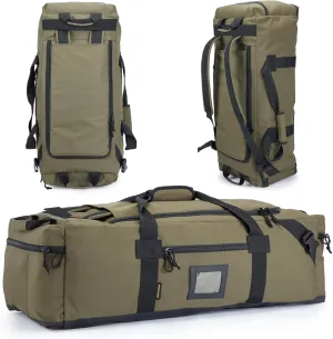 105l Large Duffel Bag For Travel, Gym & Sports - Water Repellent Polyester, Hidden Straps, Shoe Compartment - Perfect Luggage Duffle Bag Or Backpack For Men & Women