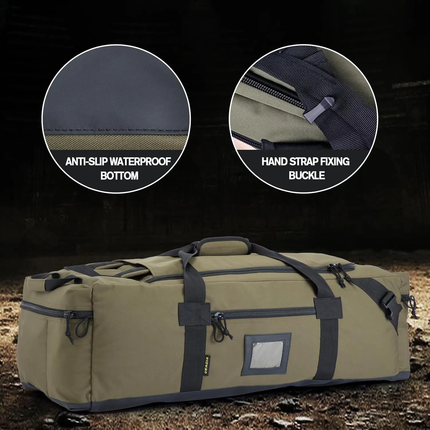 105l Large Duffel Bag For Travel, Gym & Sports - Water Repellent Polyester, Hidden Straps, Shoe Compartment - Perfect Luggage Duffle Bag Or Backpack For Men & Women