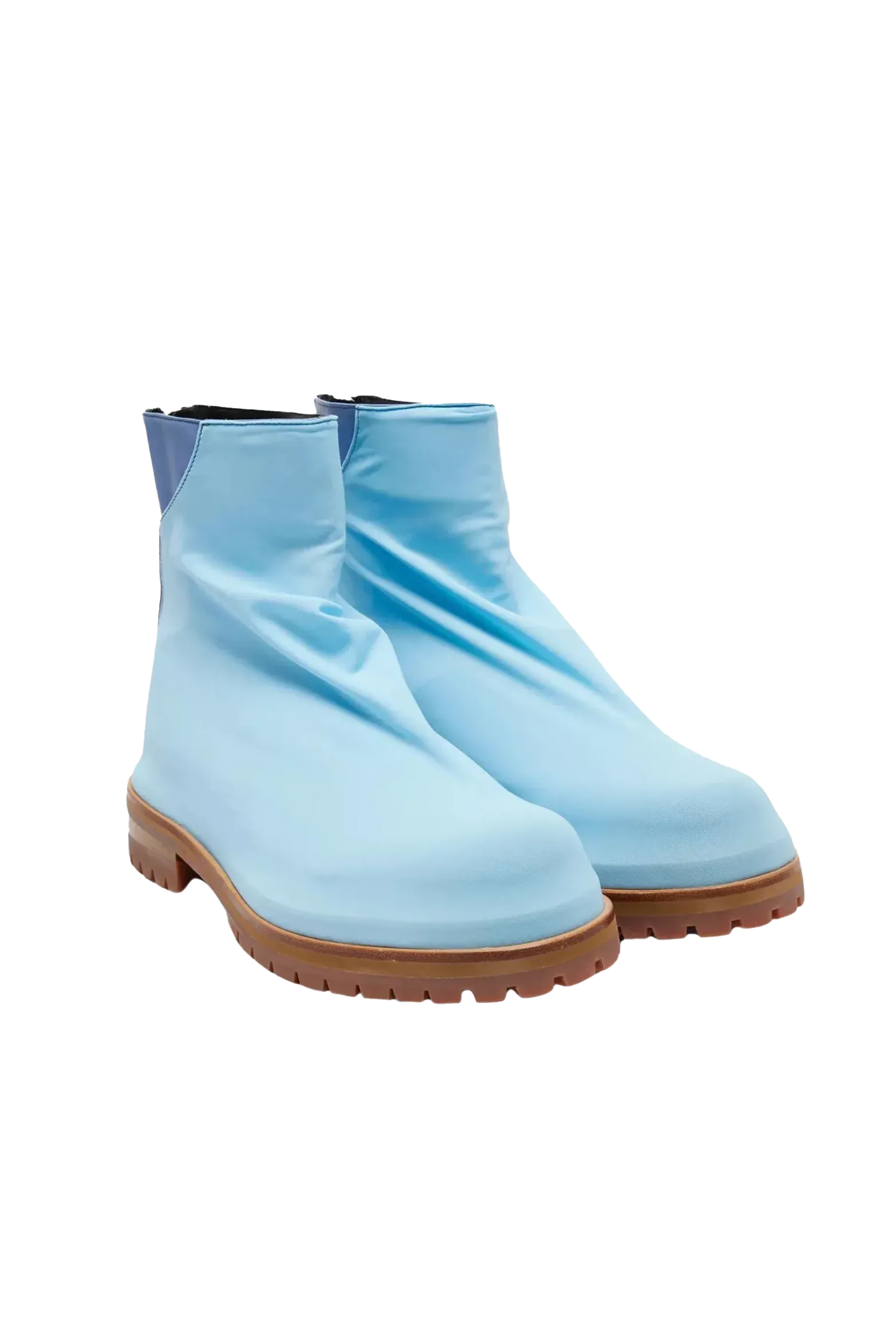 424 Marathon Zipped Boots In Light Blue