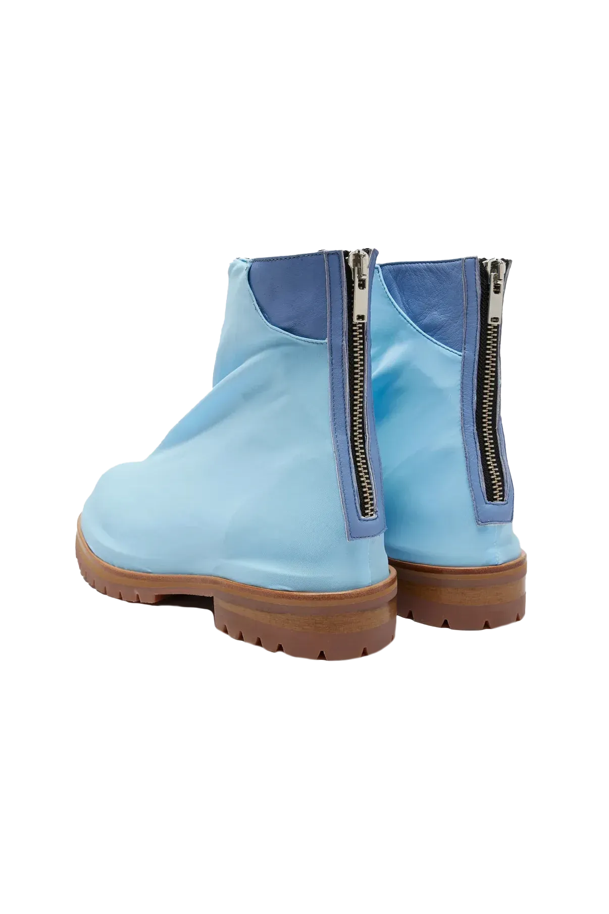 424 Marathon Zipped Boots In Light Blue