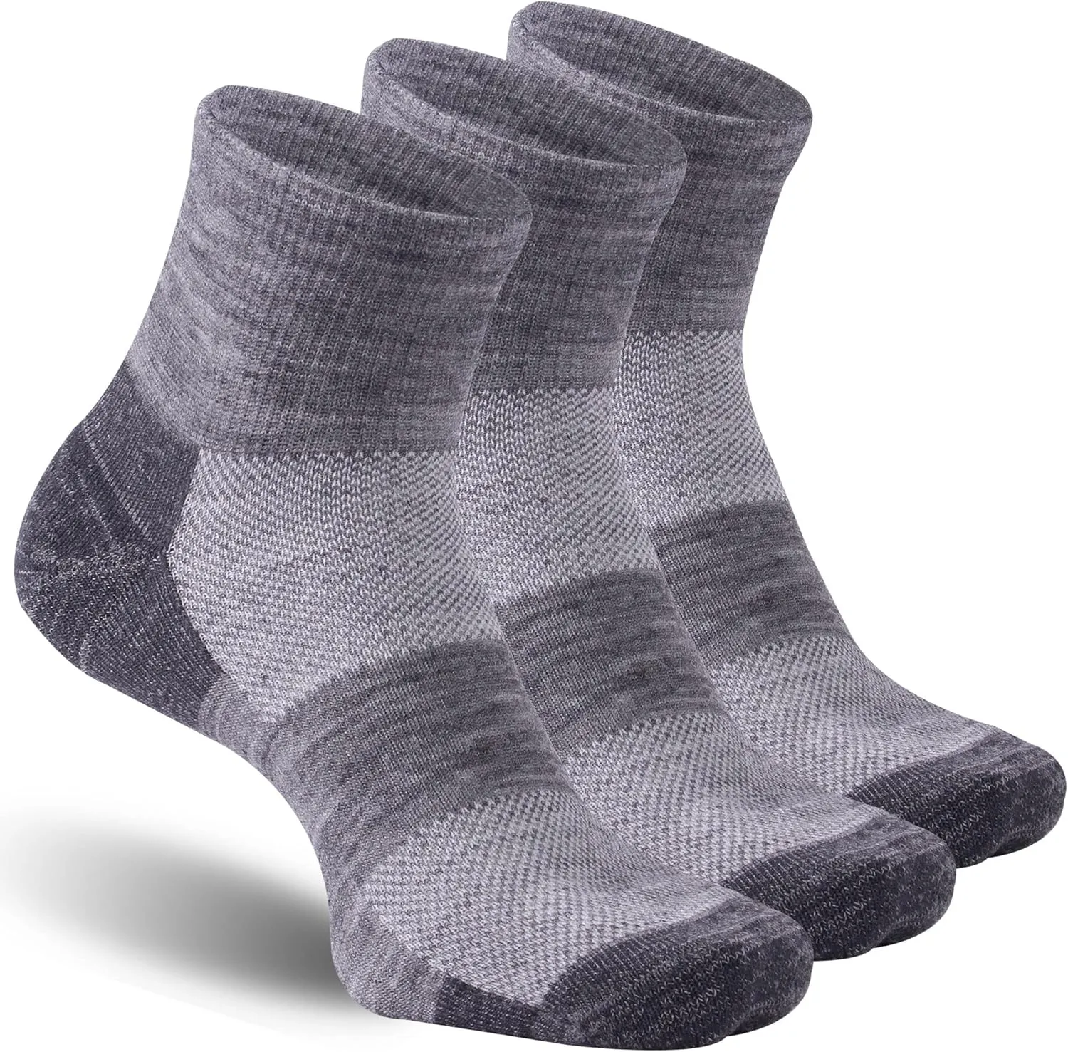90% Merino Wool Socks for Men Women, Soft Thin Ankle Socks for Athletic Running Hiking Cycling 3 Pairs
