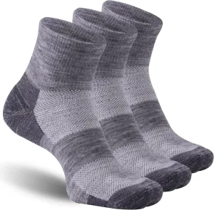90% Merino Wool Socks for Men Women, Soft Thin Ankle Socks for Athletic Running Hiking Cycling 3 Pairs