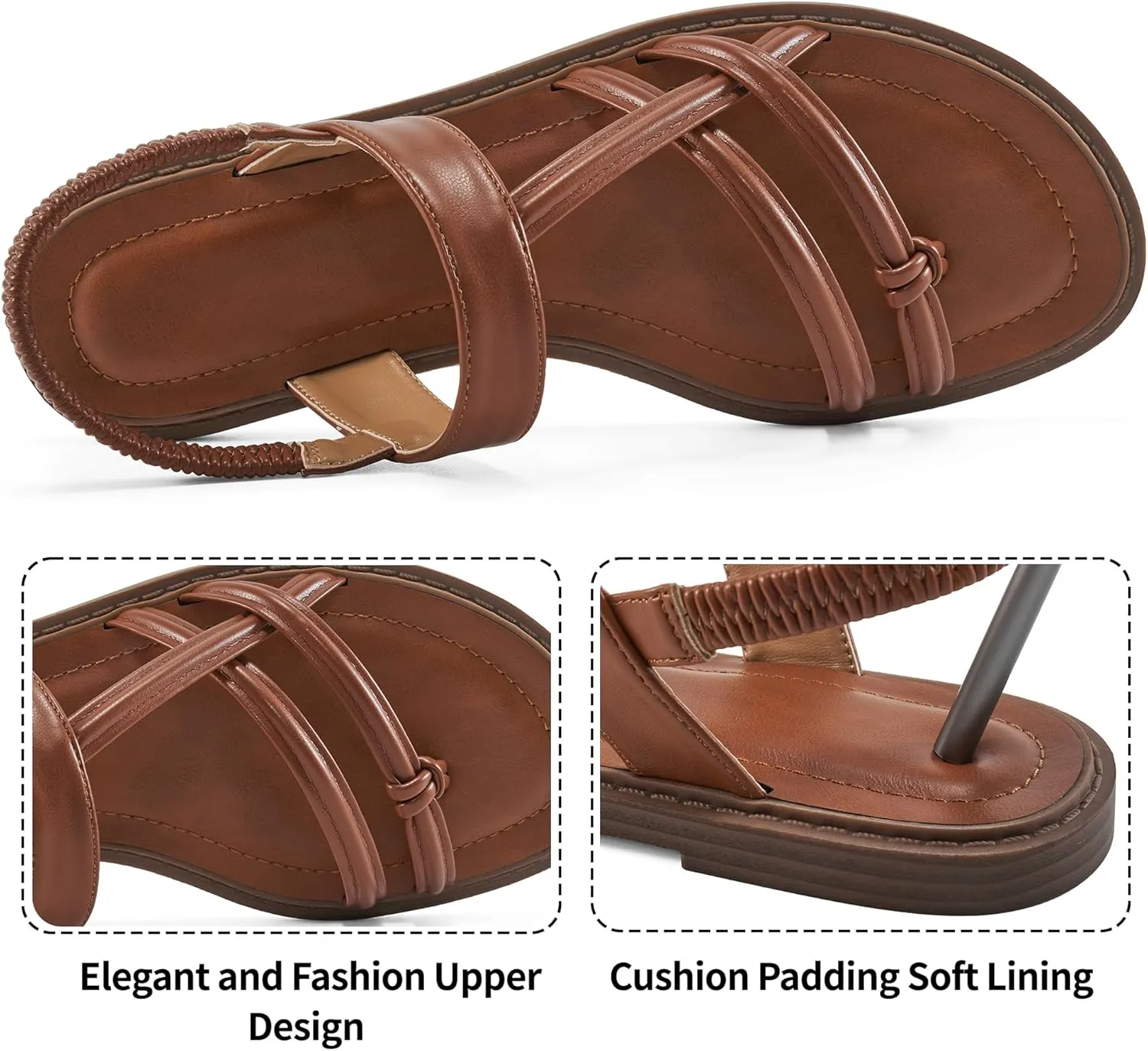 Ablanczoom Flat Sandals for Women Comfortable: Dressy Womens Flats Shoes with Ankle Strap Summer Beach Gladiator Sandal