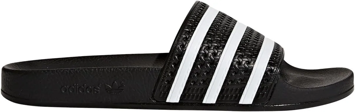 adidas Originals Adilette Mens Pool Flip Flop Slide Sandal Black/White - UK 10