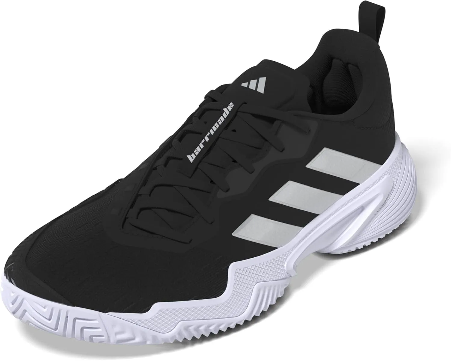 adidas Women's Barricade Sneaker, Core Black/Silver Metallic/White, 8.5