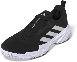 adidas Women's Barricade Sneaker, Core Black/Silver Metallic/White, 8.5