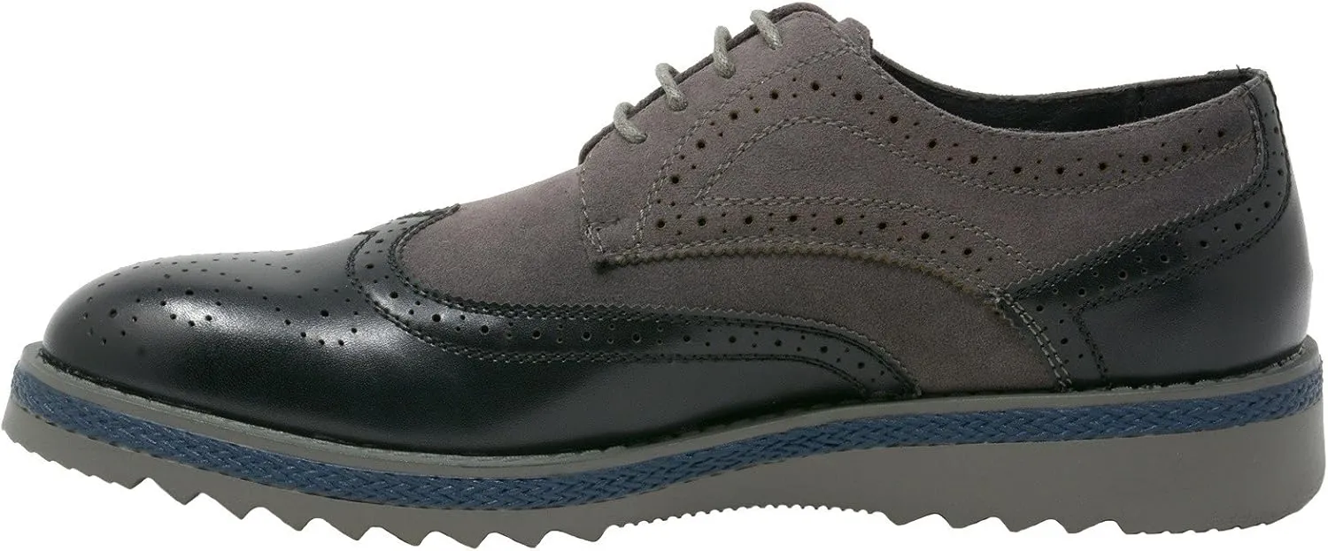 Alpine Swiss ALEC Mens Ripple Sole Wingtip Shoes Leather Lining & Insole - Runs 1 Size Big