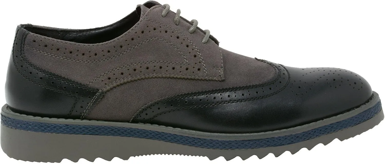 Alpine Swiss ALEC Mens Ripple Sole Wingtip Shoes Leather Lining & Insole - Runs 1 Size Big