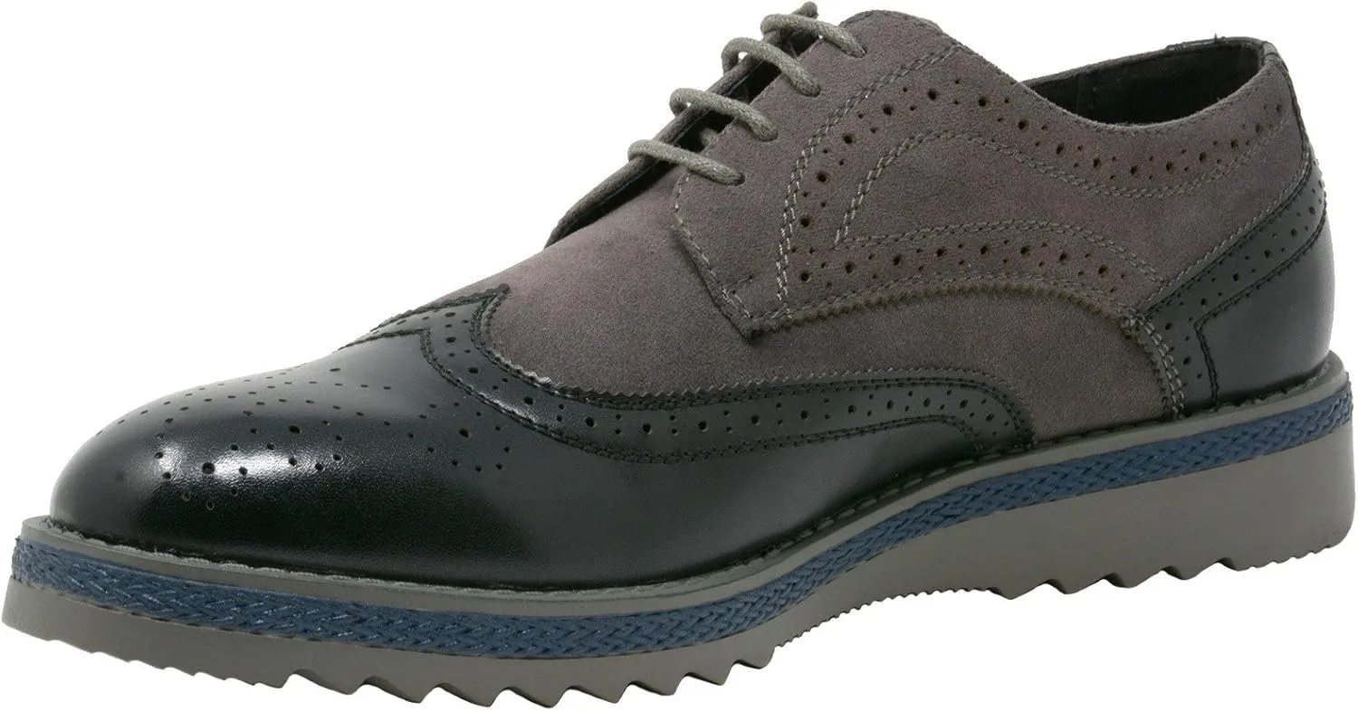 Alpine Swiss ALEC Mens Ripple Sole Wingtip Shoes Leather Lining & Insole - Runs 1 Size Big