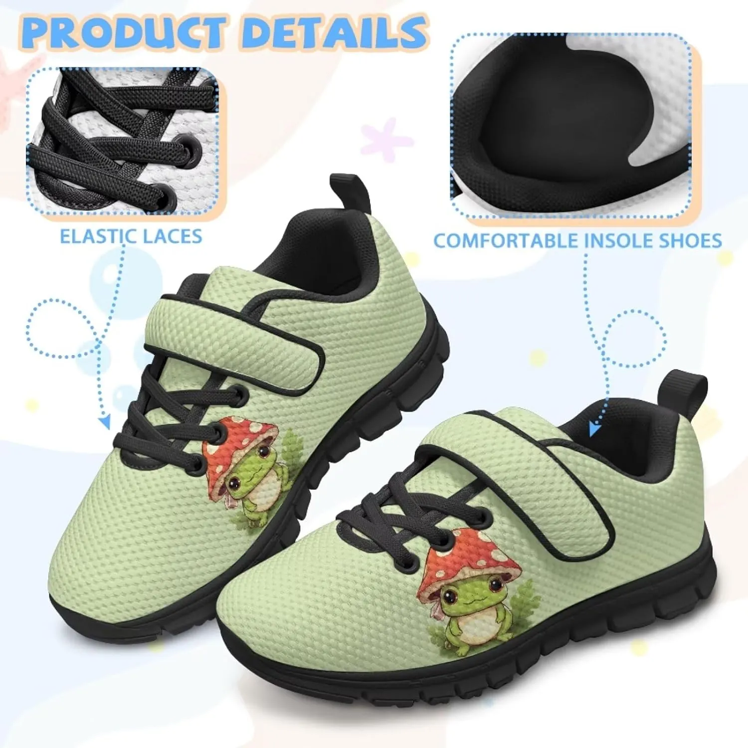 Animal Print Shoes for Kids Girls One Strap Tennis Sneakers Mesh Running Shoes Lightweight Athletic Shoes