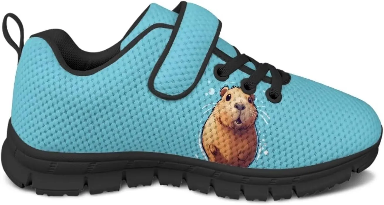 Animal Print Shoes for Kids Girls One Strap Tennis Sneakers Mesh Running Shoes Lightweight Athletic Shoes