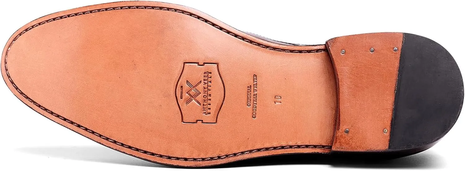 Anthony Veer Ford Quarter Brogue Shoes for Men | Lace-up | Goodyear Welt Construction | Recraftable Leather Outsole