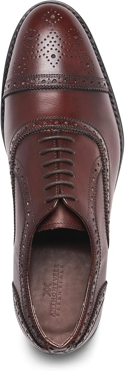 Anthony Veer Ford Quarter Brogue Shoes for Men | Lace-up | Goodyear Welt Construction | Recraftable Leather Outsole