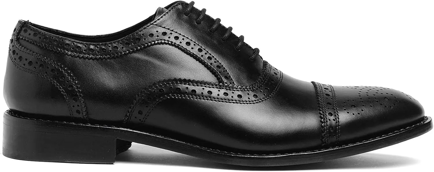 Anthony Veer Ford Quarter Brogue Shoes for Men | Lace-up | Goodyear Welt Construction | Recraftable Leather Outsole