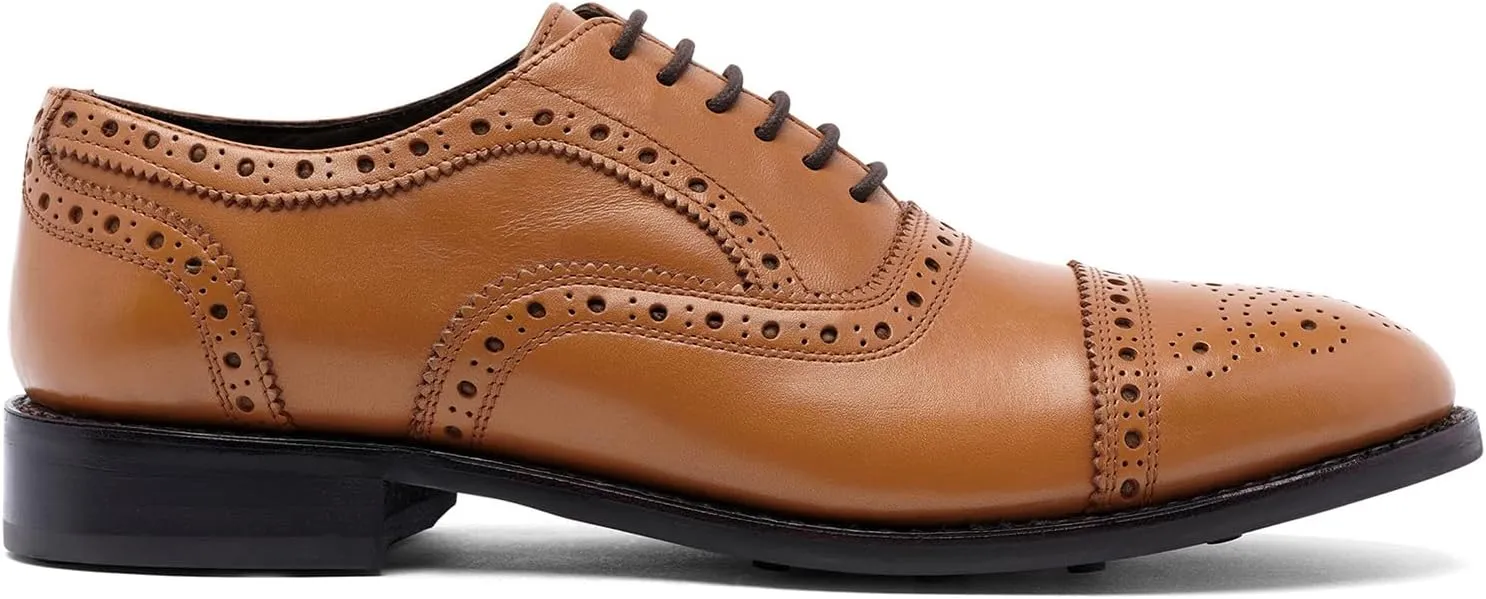 Anthony Veer Ford Quarter Brogue Shoes for Men | Lace-up | Goodyear Welt Construction | Recraftable Leather Outsole