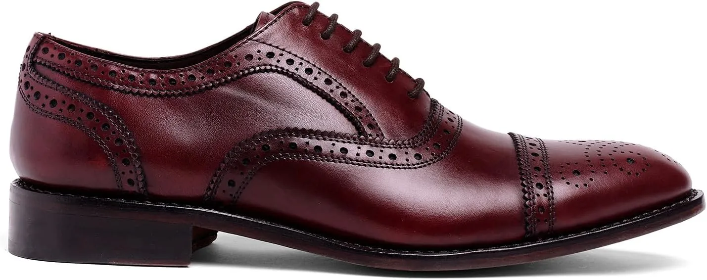Anthony Veer Ford Quarter Brogue Shoes for Men | Lace-up | Goodyear Welt Construction | Recraftable Leather Outsole