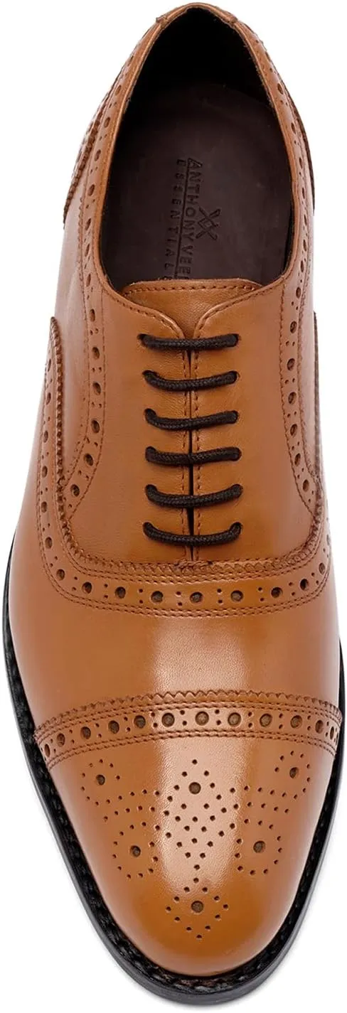 Anthony Veer Ford Quarter Brogue Shoes for Men | Lace-up | Goodyear Welt Construction | Recraftable Leather Outsole