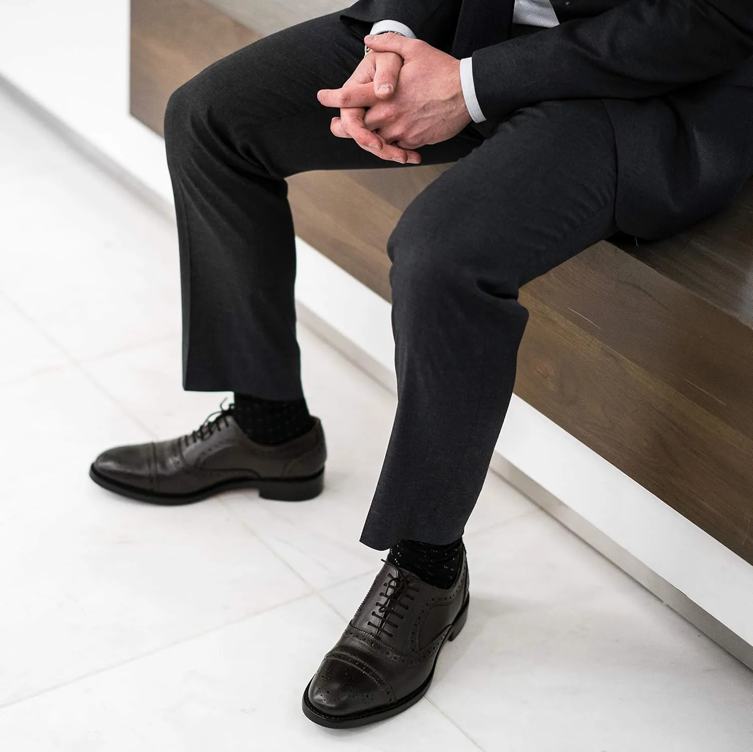 Anthony Veer Ford Quarter Brogue Shoes for Men | Lace-up | Goodyear Welt Construction | Recraftable Leather Outsole