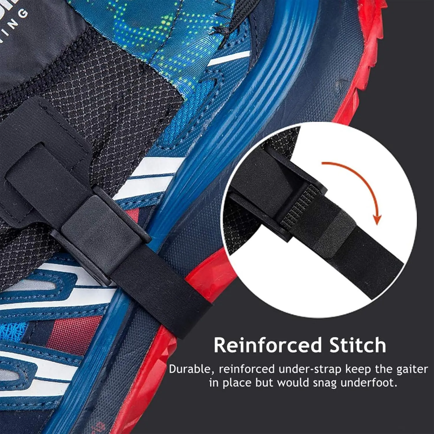 AONIJIE Low Trail Gaiters Reflective Ankle Gators Protective Shoe Covers with UV Protection & Breathable & Sand Prevention for Triathlon Marathon Hiking