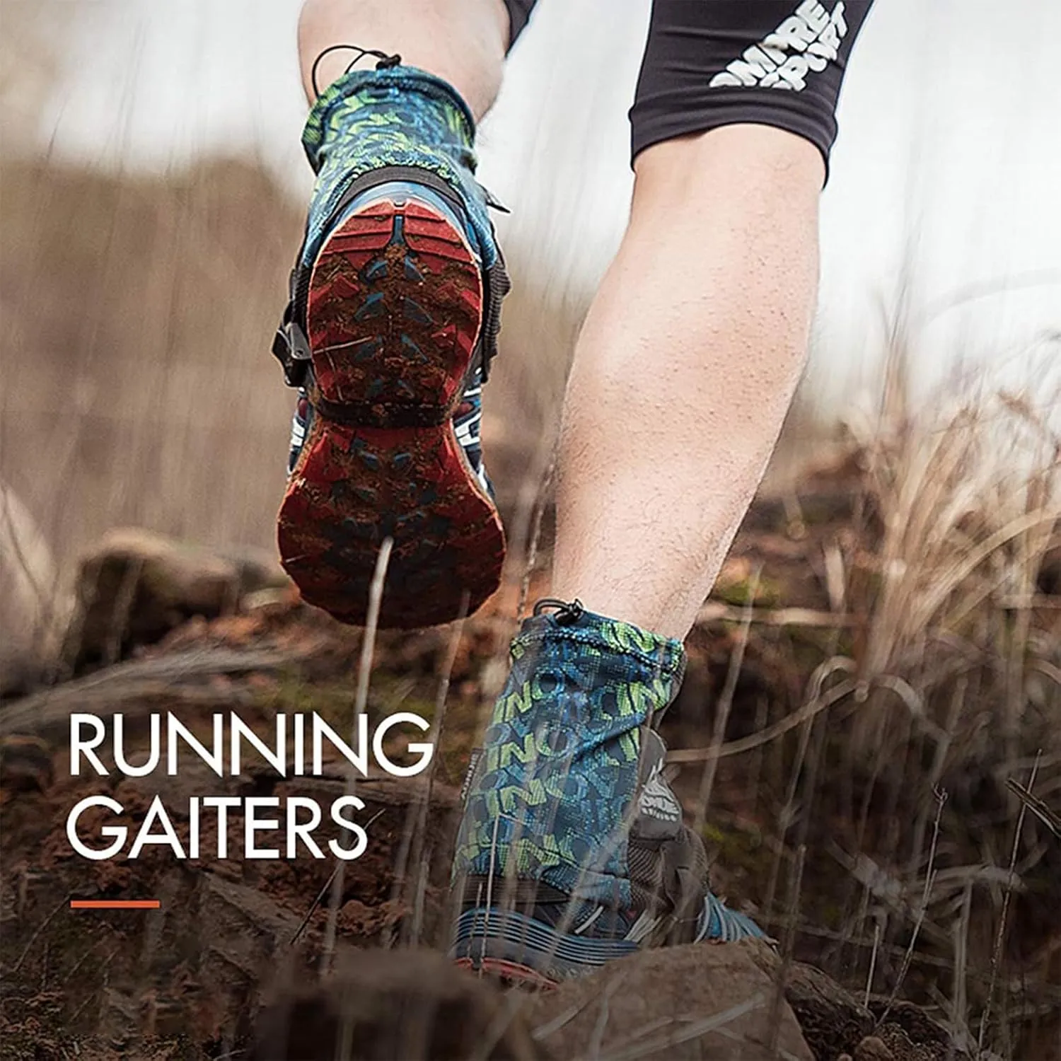 AONIJIE Low Trail Gaiters Reflective Ankle Gators Protective Shoe Covers with UV Protection & Breathable & Sand Prevention for Triathlon Marathon Hiking