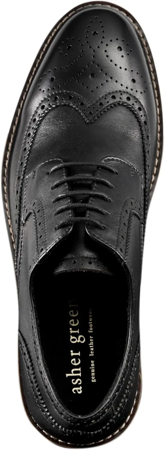 Asher Green AG100 - Men's Dress Shoes - Genuine Calf Leather Wingtip Oxfords - Two Tone and Multi Tone Mens Dress Shoes