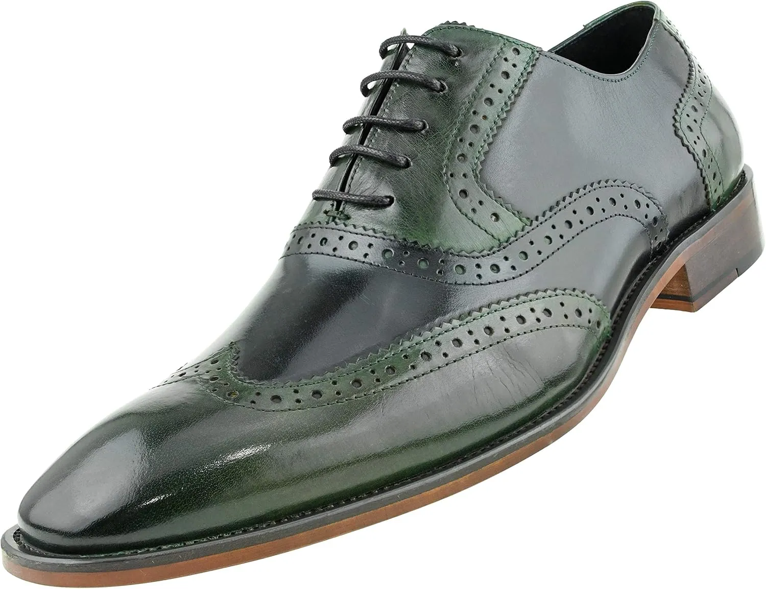 Asher Green AG100 - Men's Dress Shoes - Genuine Calf Leather Wingtip Oxfords - Two Tone and Multi Tone Mens Dress Shoes