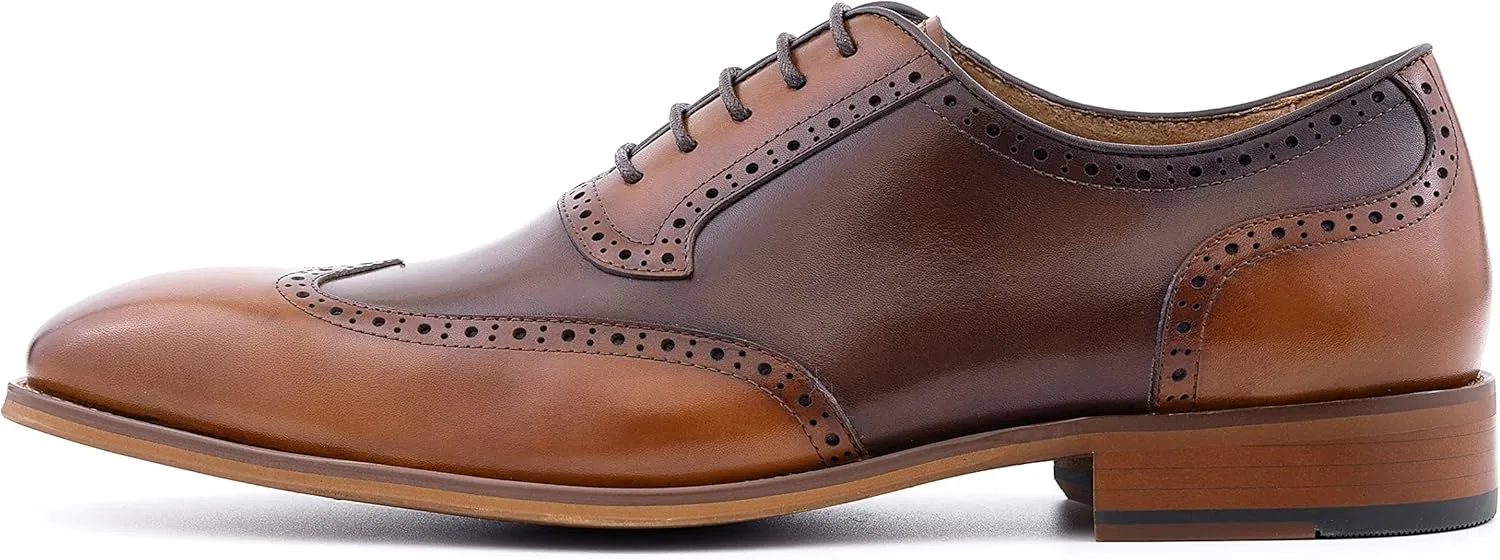 Asher Green AG100 - Men's Dress Shoes - Genuine Calf Leather Wingtip Oxfords - Two Tone and Multi Tone Mens Dress Shoes