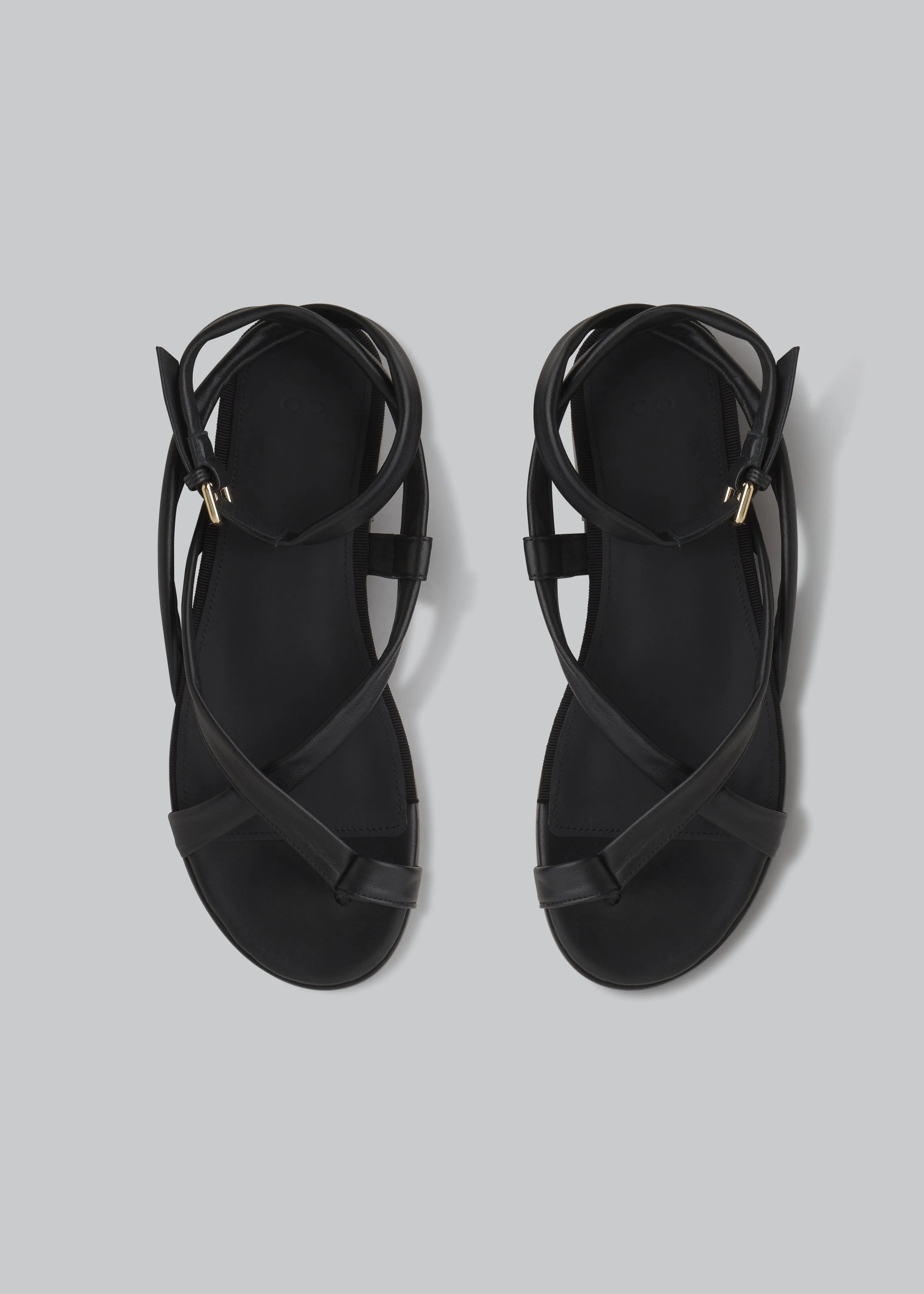 Asymmetric Toe Ring Gladiator Sandal - Black