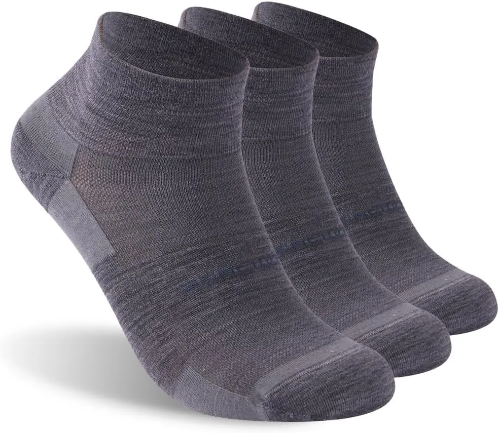 Athletic Running Socks, ZEALWOOD Unisex Merino Wool Anti-blister Cushion Hiking Socks,1/3 Pairs