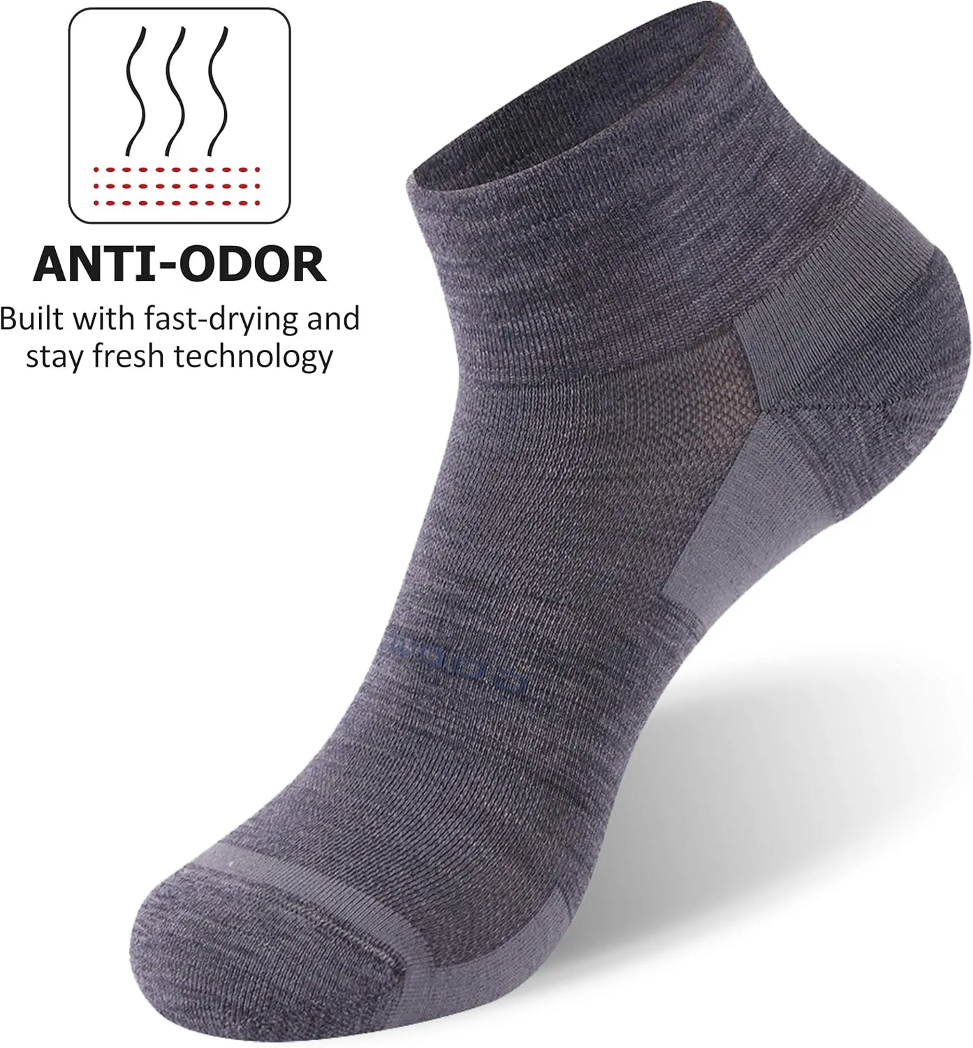 Athletic Running Socks, ZEALWOOD Unisex Merino Wool Anti-blister Cushion Hiking Socks,1/3 Pairs