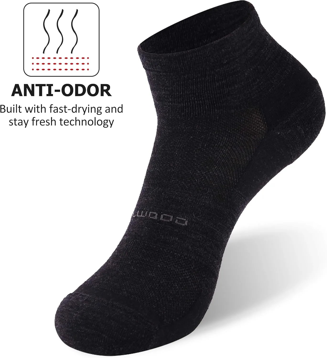 Athletic Running Socks, ZEALWOOD Unisex Merino Wool Anti-blister Cushion Hiking Socks,1/3 Pairs