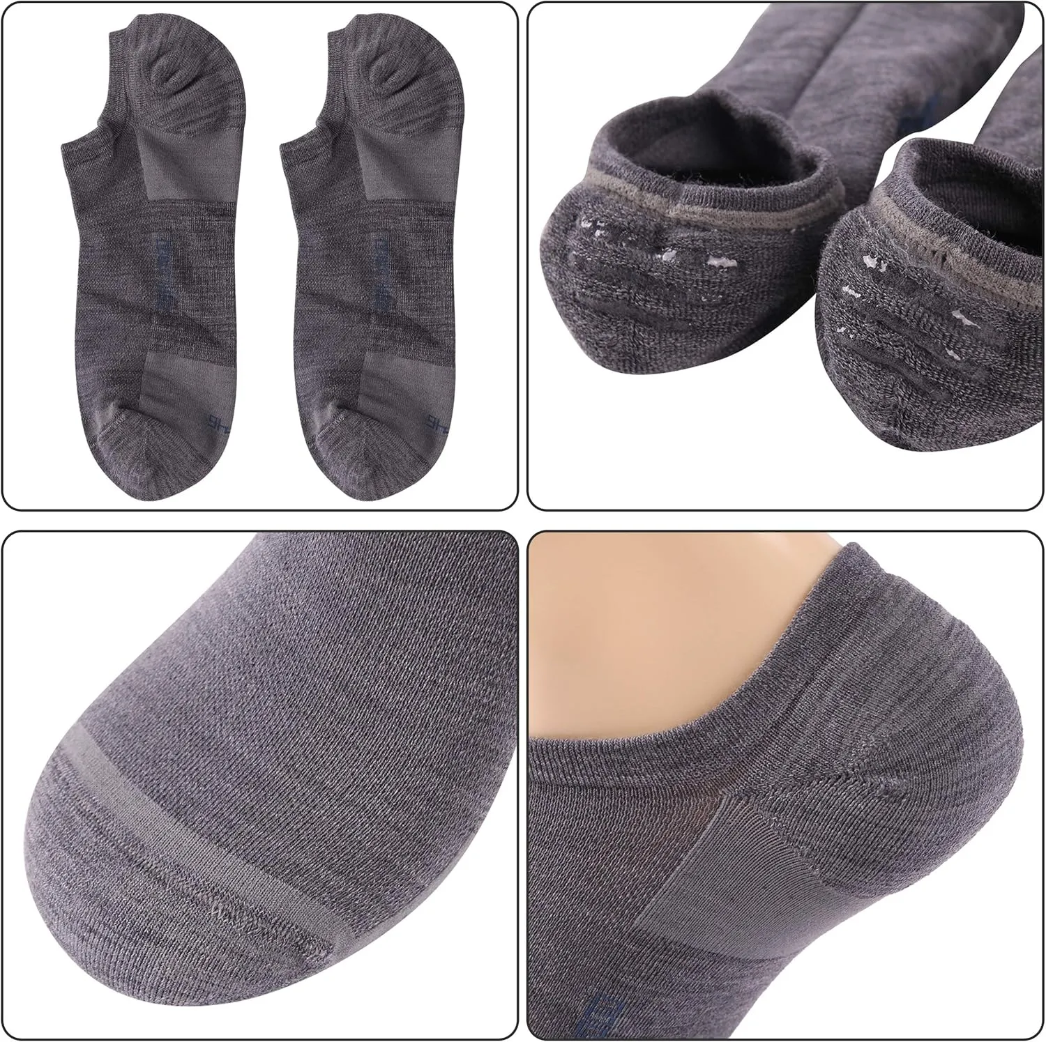 Athletic Running Socks, ZEALWOOD Unisex Merino Wool Anti-blister Cushion Hiking Socks,1/3 Pairs