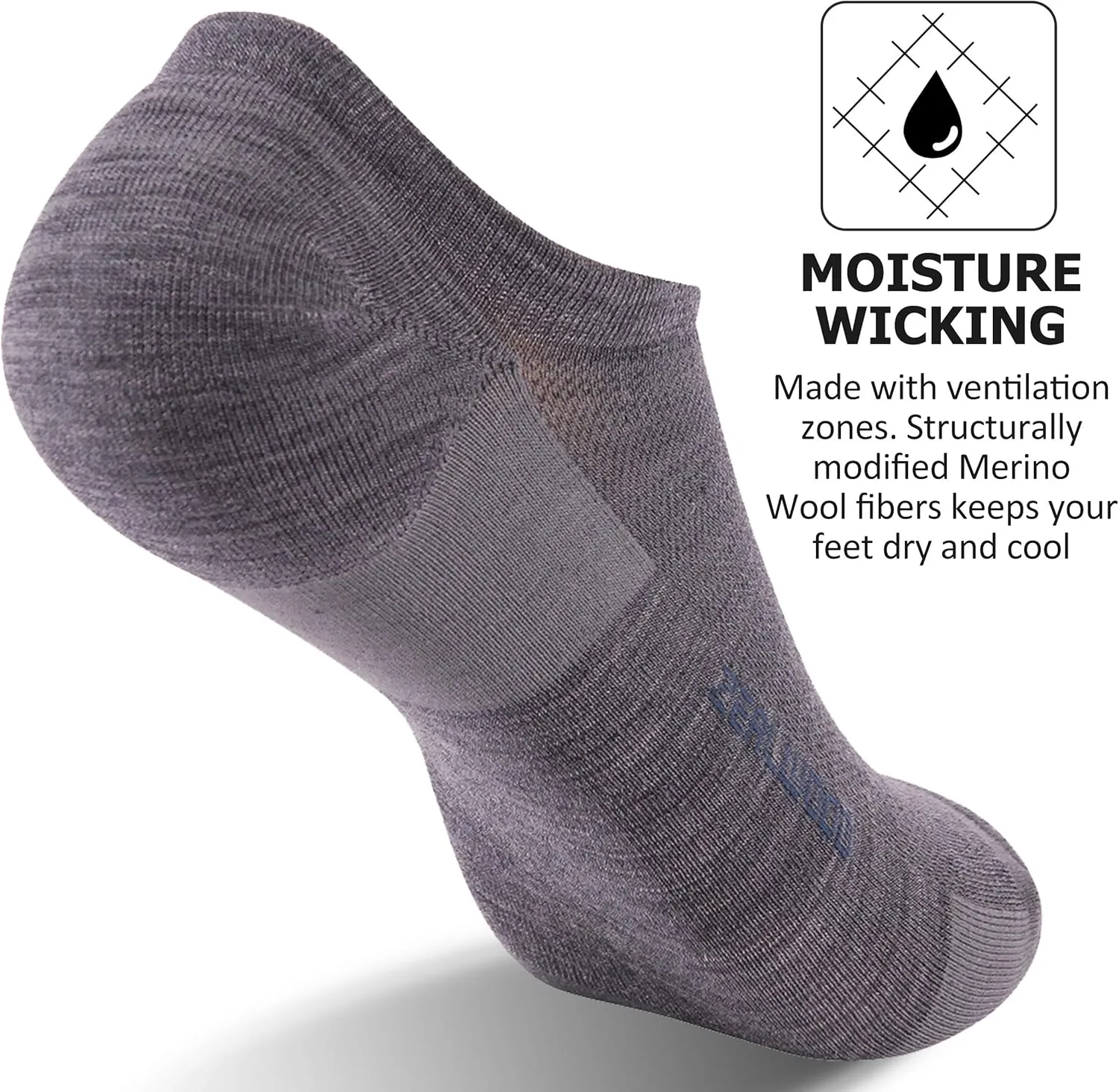 Athletic Running Socks, ZEALWOOD Unisex Merino Wool Anti-blister Cushion Hiking Socks,1/3 Pairs