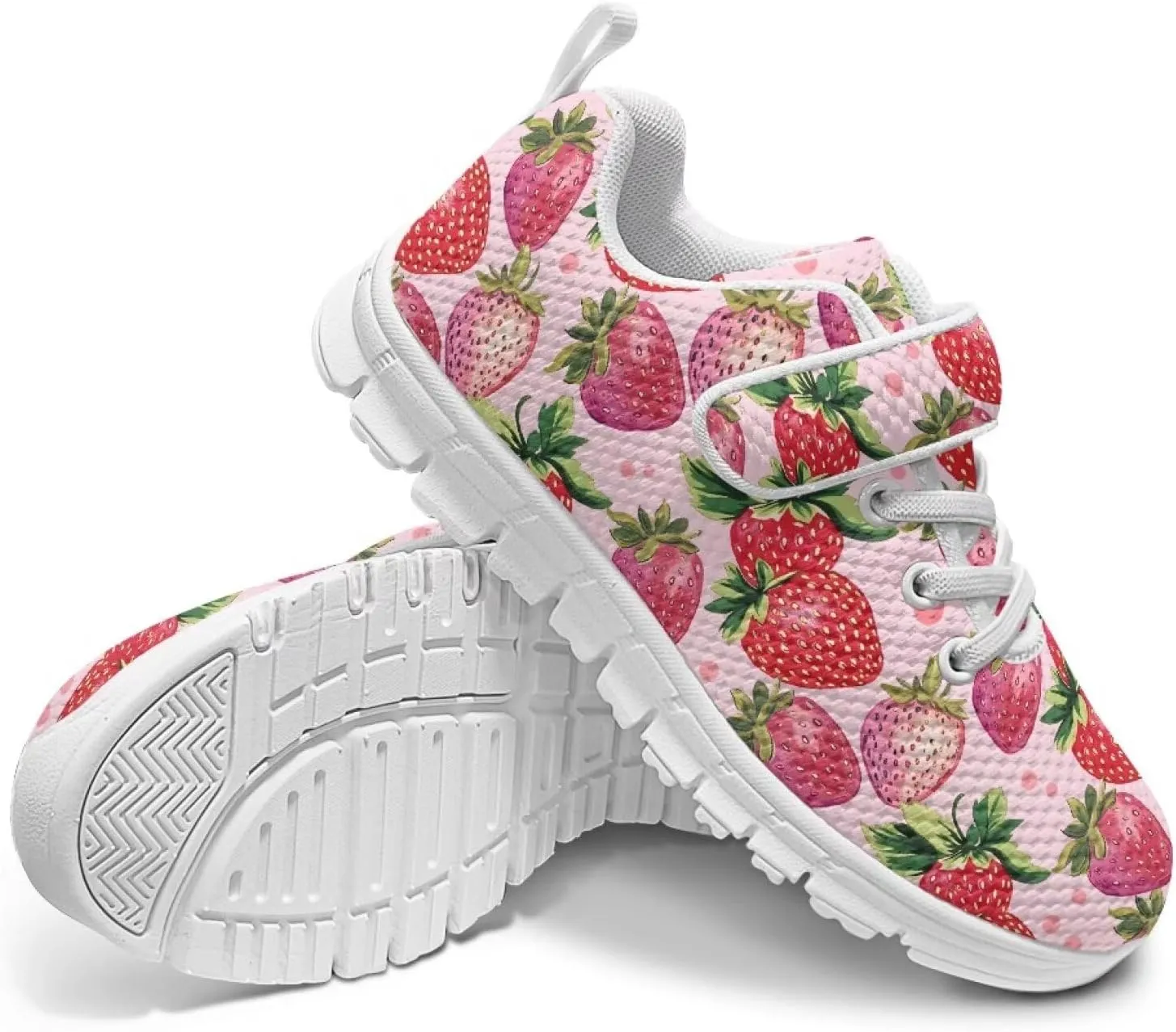 Athletic Sneaker for Boys,Girls Non-Slip Mesh Sneakers with White Sole,Children's Single Buckle Sneakers as Gifts
