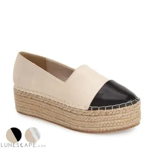AZALIAH Cap-Toe Platform Espadrilles