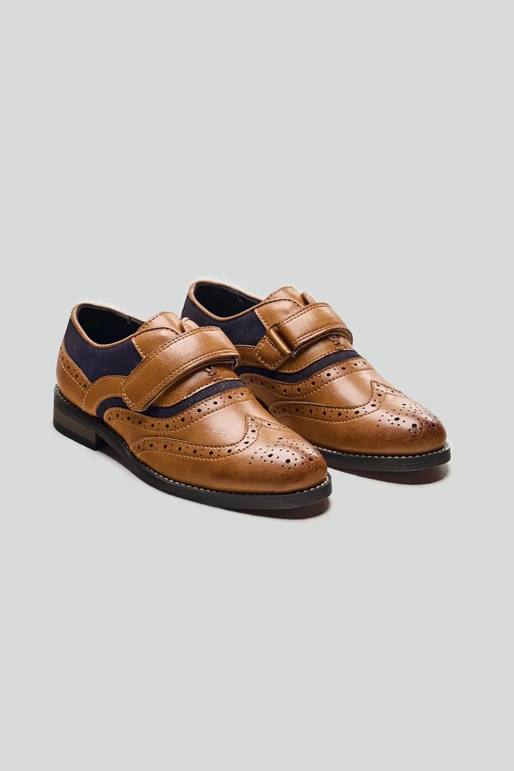 Baby Boys Suede-Leather Wingtip Brogue Oxford Shoes for Weddings & Special Occasions