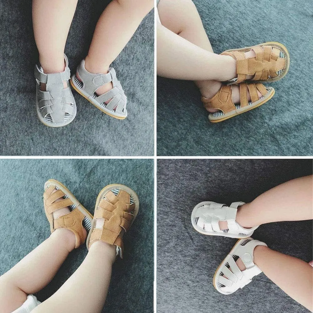 Baby Girl Boy Sandals, Premium Soft Anti-Slip Sole Infant Baby Sandals Summer Casual Beach Shoes Bowknot Princess Dress Flats Prewalker First Walker Shoes