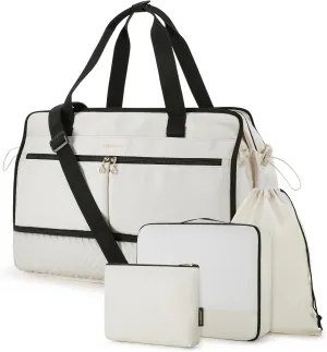 BAGSMART Women's 40L Weekender Travel Duffel Gym Bag with Shoe Compartment, Carry on Overnight Bag