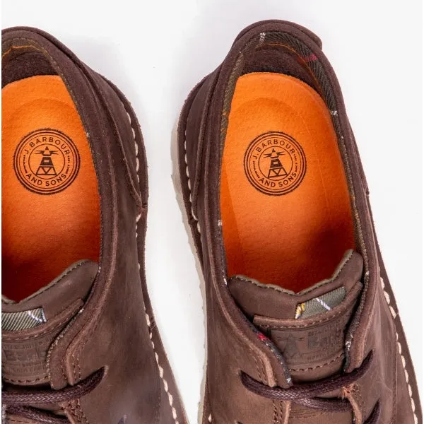 Barbour ACER Mens Leather Derby Shoes Choco