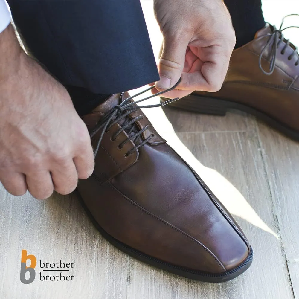 BB BROTHER BROTHER Dress Shoe Laces (3 Pairs) Round Waxed 100% Cotton Oxford Shoelaces