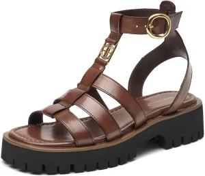 BEAU TODAY Women's Platform Fisherman Sandals, Chunky Gladiator Sandals for Women, Casual Open Toe Leather Sandals, Comfortable Lightweight Dressy Sandals with Ankle Buckle