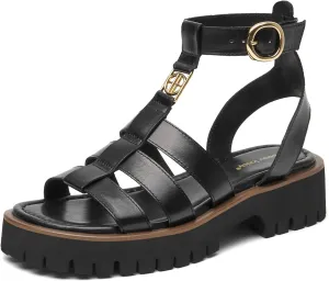BEAU TODAY Women's Platform Fisherman Sandals, Chunky Gladiator Sandals for Women, Casual Open Toe Leather Sandals, Comfortable Lightweight Dressy Sandals with Ankle Buckle