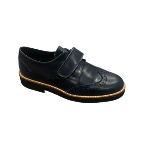 BEBERLIS DYLAN NAVY LEATHER DRESS SHOE VELCRO STRAP