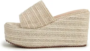 Betastella Women's Platform Espadrille Wedge Sandals Slides Open Toe Summer Slippers Pumps,
