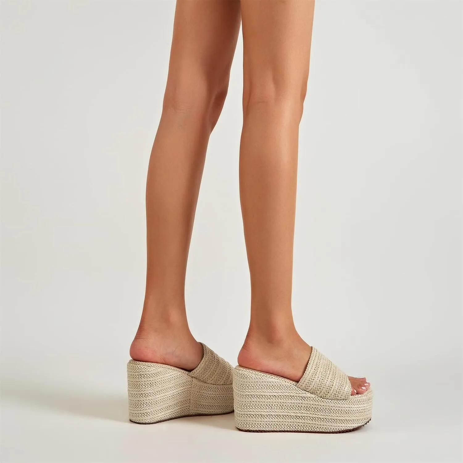 Betastella Women's Platform Espadrille Wedge Sandals Slides Open Toe Summer Slippers Pumps,