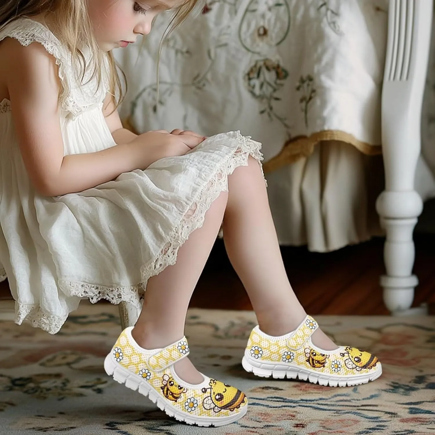 Binienty Girls Dress Shoes Mary Jane Flats Size 11-2.5 School Uniform Sneakers Anti Slip
