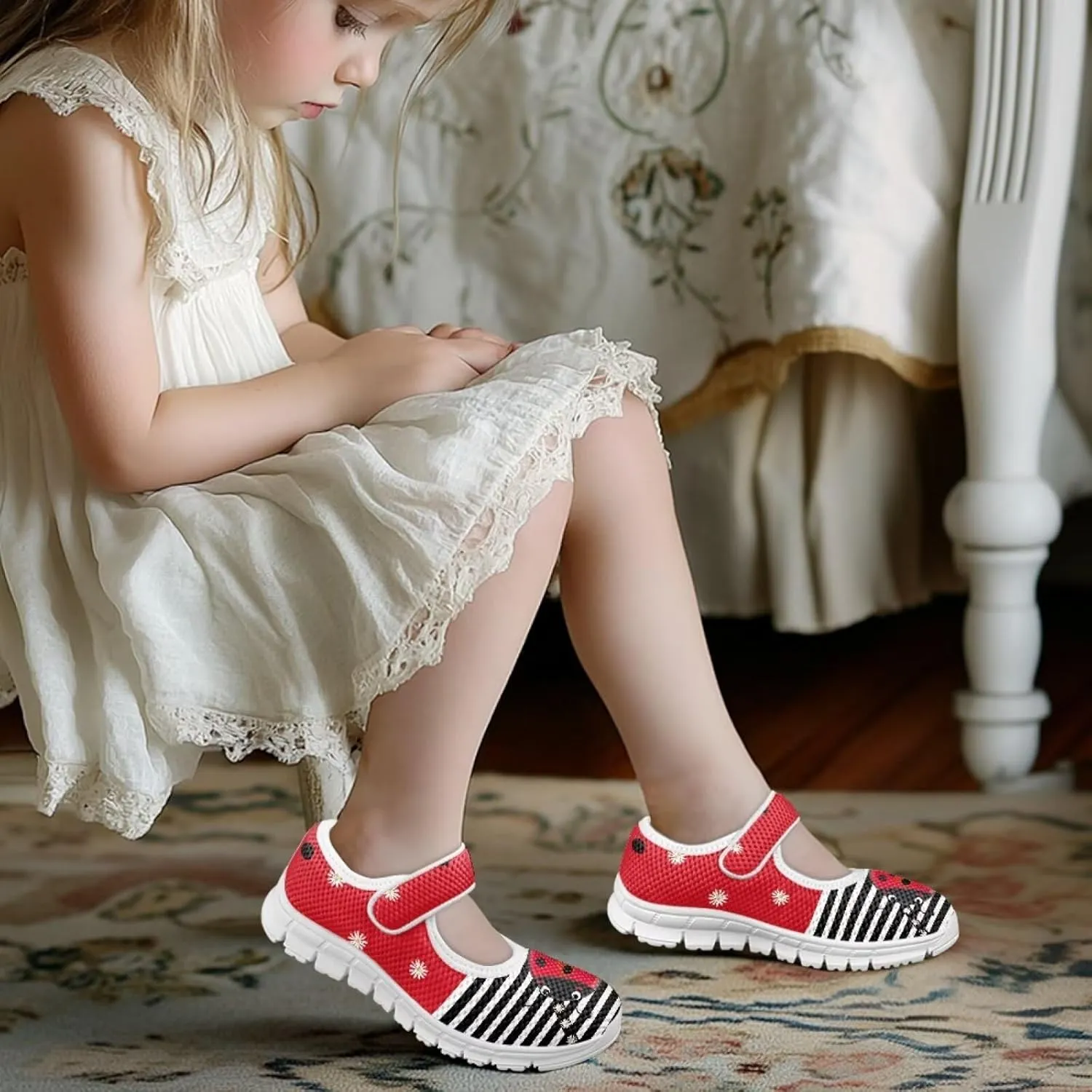Binienty Girls Dress Shoes Mary Jane Flats Size 11-2.5 School Uniform Sneakers Anti Slip
