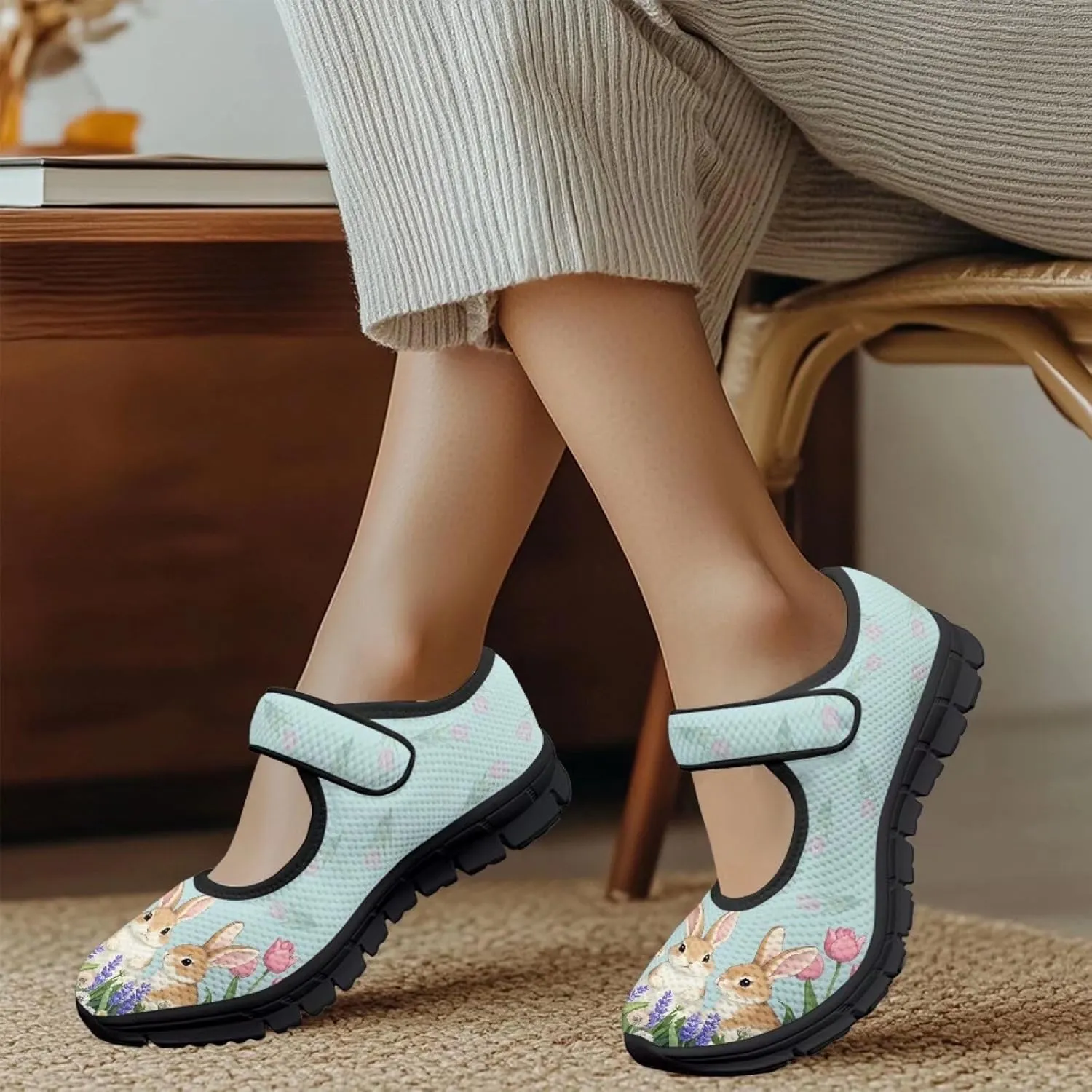 Binienty Mary Jane Shoes Women Wide Width Dress Flats Round Toe Non Slip Low Cut Casual Travel Shoes