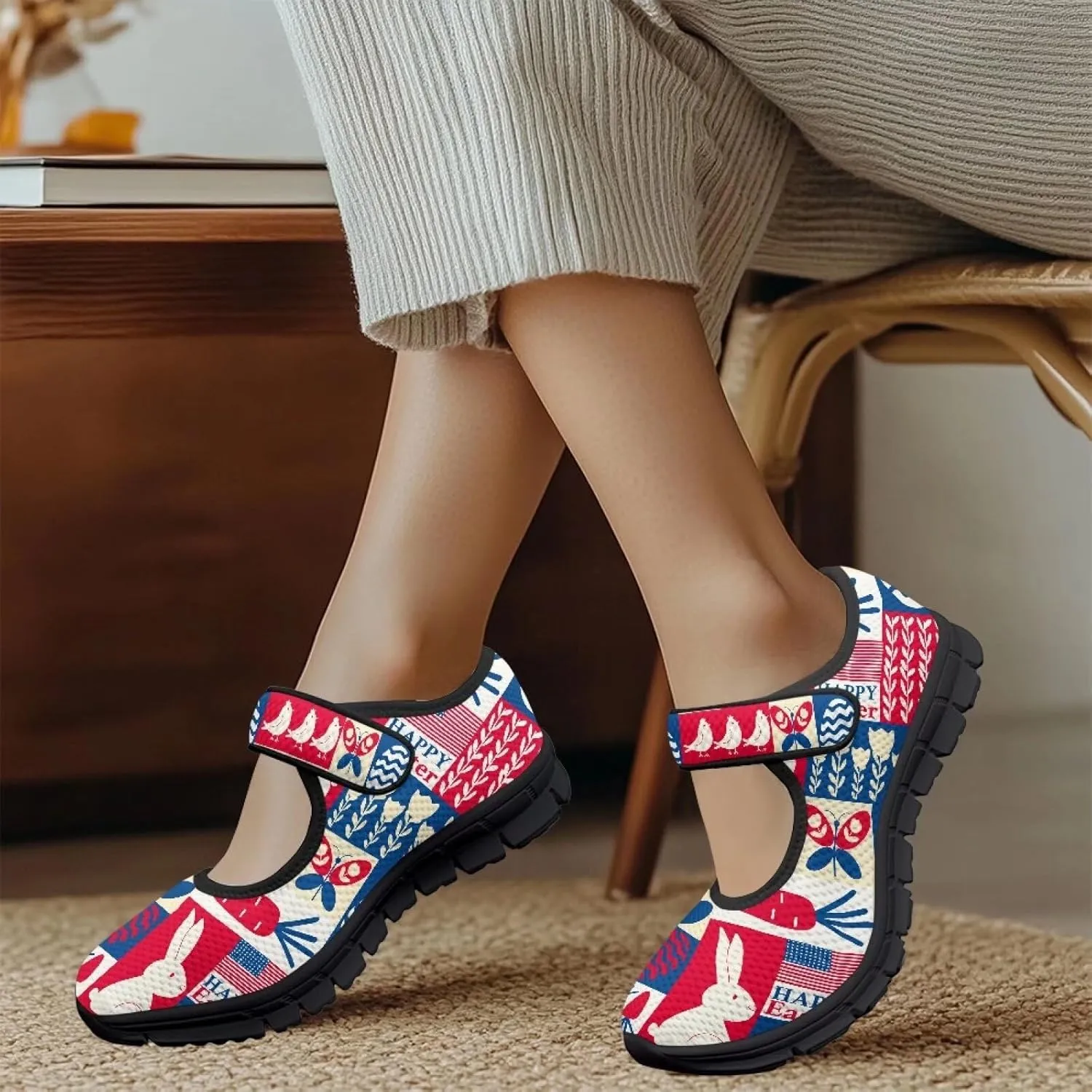 Binienty Mary Jane Shoes Women Wide Width Dress Flats Round Toe Non Slip Low Cut Casual Travel Shoes